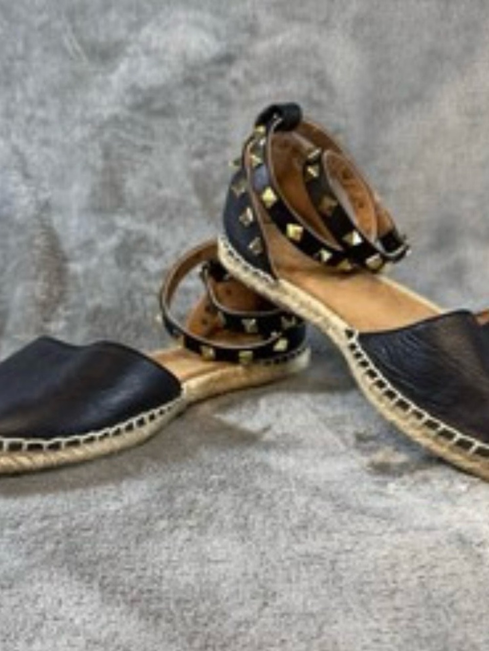 Maypol Studded Ankle-Strap Espadrille Flats. Made in Spain
